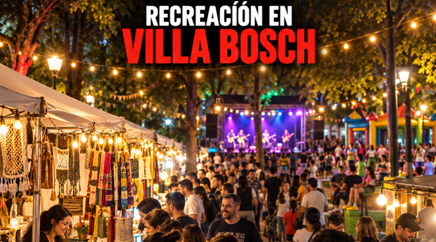 Feria de artesanos, gastronomía y shows en vivo en Villa Bosch